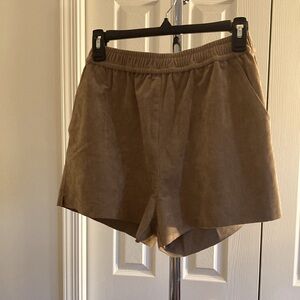 Wilfred Free high waist elastic felted shorts